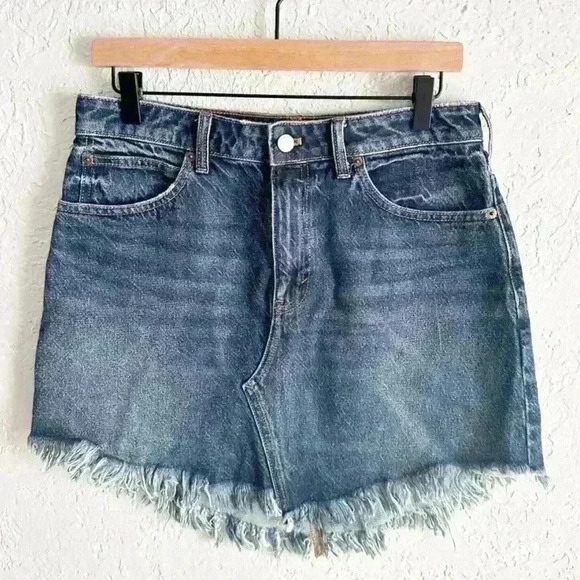 Free People raw‎ hem denim mini skirt - Picture 1 of 10